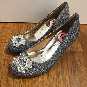 Badgley Mischka glitter crystal heels